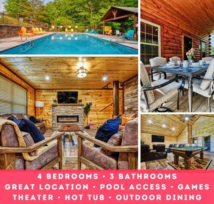 Adventure Retreat/Cabin/Pool+Hot Tub/Game Room+Theater Севьервилл Экстерьер фото